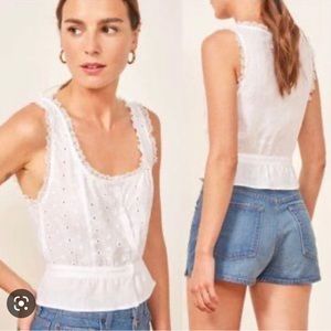 NWOT Reformation Luisa Eyelet linen tank top